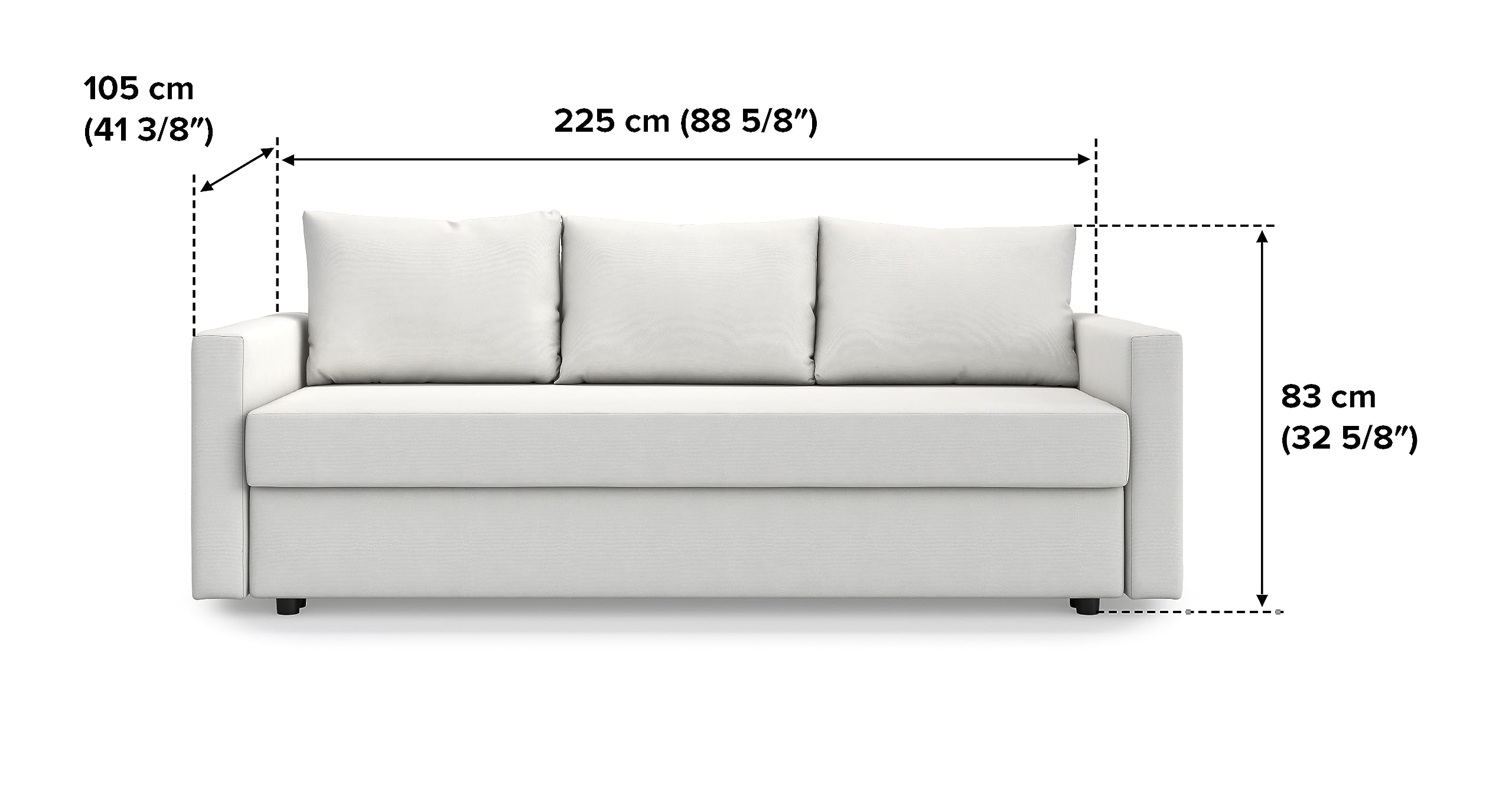 Ersatzbezug für Friheten 3-Sitzer Schlafsofa 225 cm – Polyester Sofabezug Set 7-teilig, Abnehmbar und Waschbar, Beige