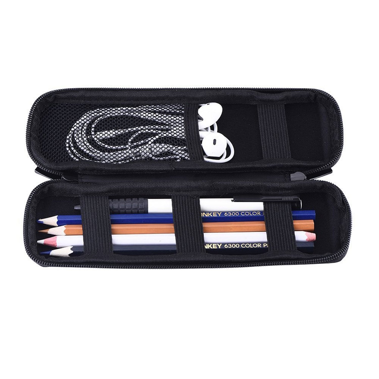 Hartschalen Stifteetui Schwarz – EVA Reise Etui für Stifte, Stylus und Kugelschreiber, Kompakt