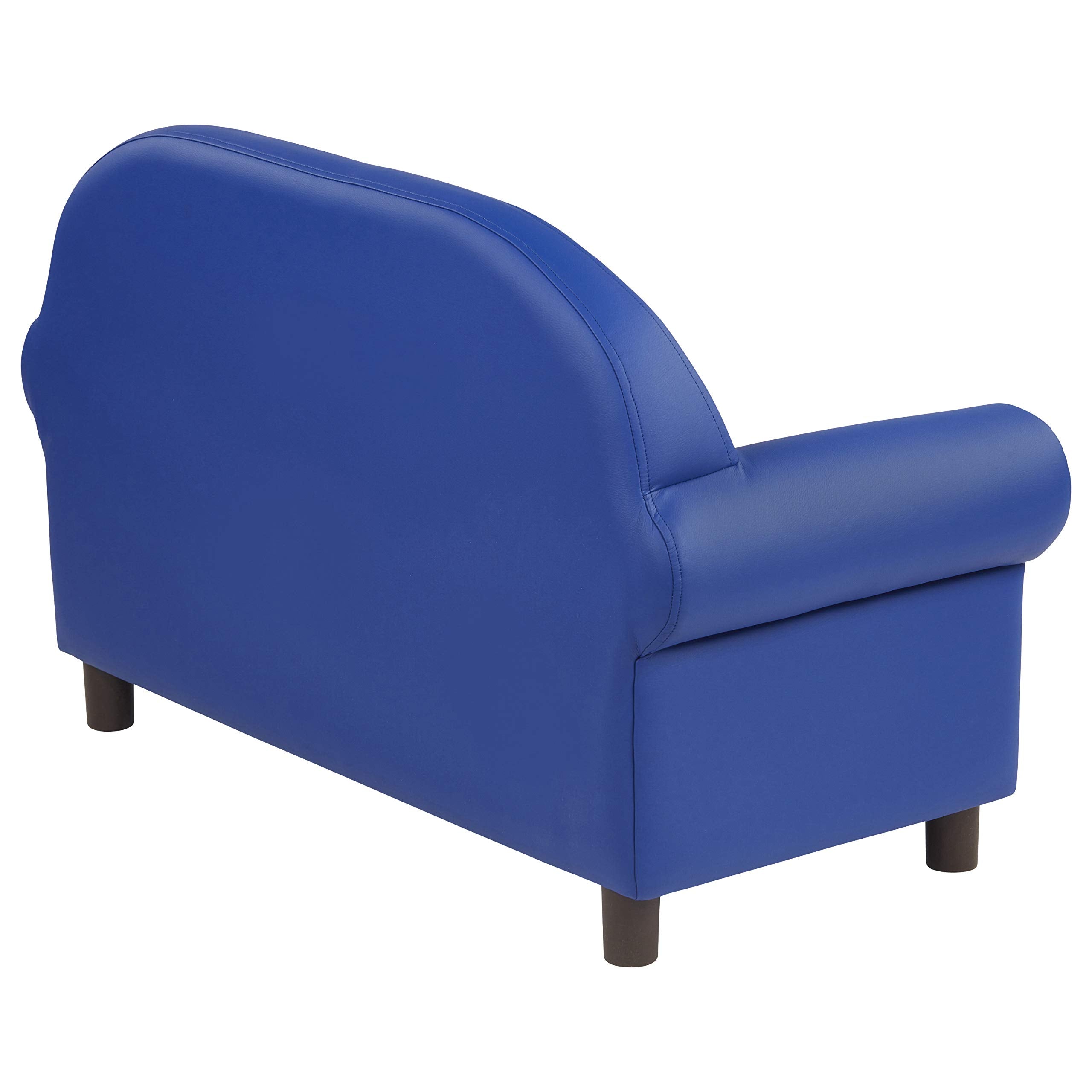 Kinder Sofa 2-Sitzer Blau – Gepolstertes Kindersofa mit Holzrahmen, Abnehmbaren Beinen, Pflegeleicht